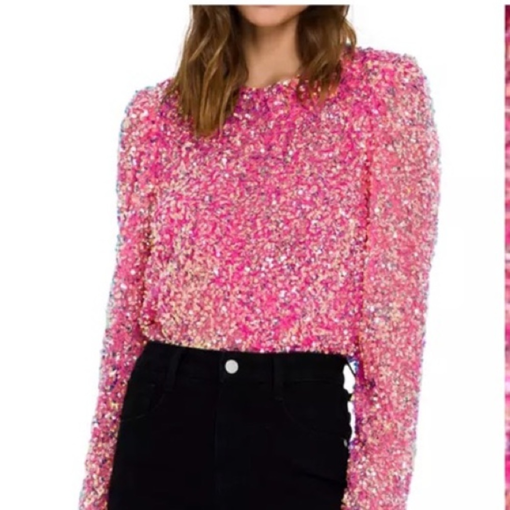 Endless Rose pink sequined top